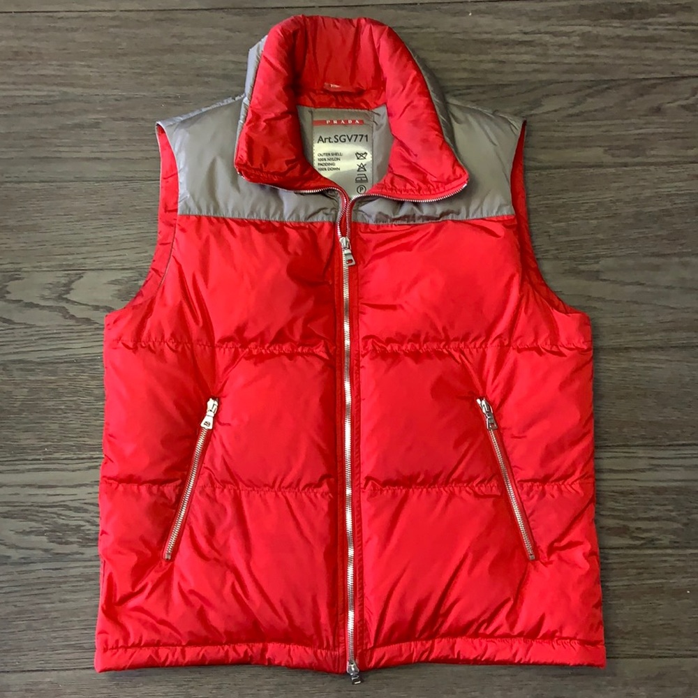 Men’s Authentic Prada Down Vest in Size Large